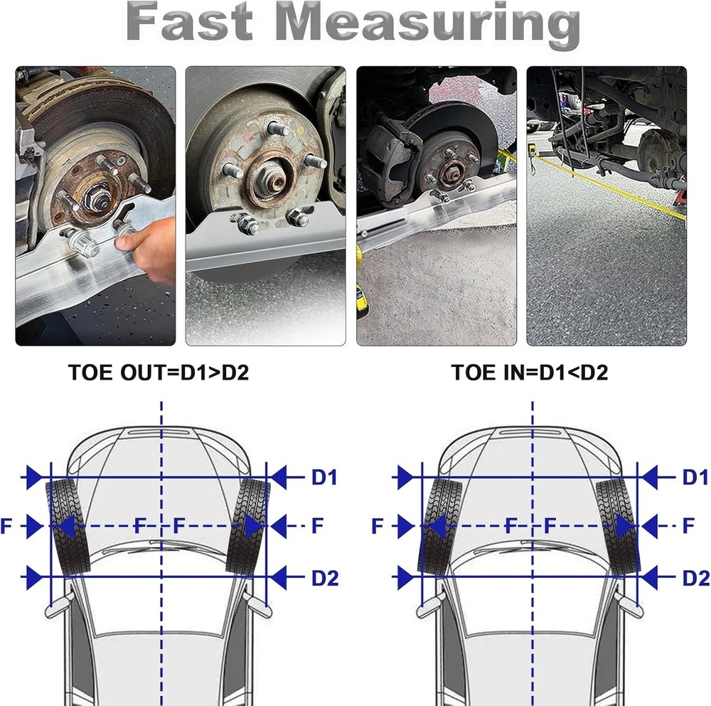 Wheel Alignment Tool with Tape Measures,Heavy Duty Toe Alignment Tool Plates,...