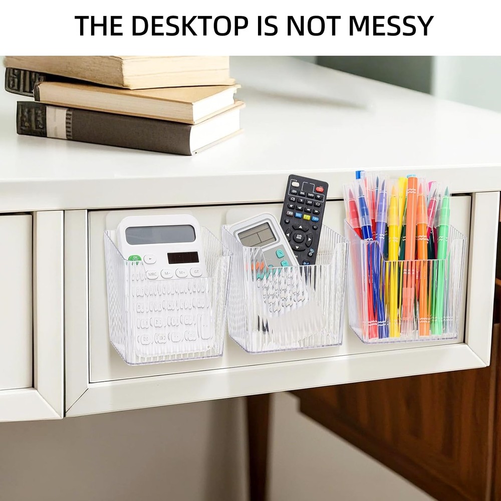 4 Pack Clear Adhesive Wall Mount Organizers, Stackable Cabinet Door Storages ...