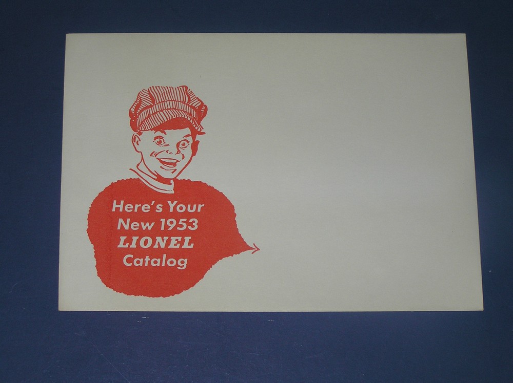 1953 ENVELOPE FOR THE LIONEL POCKET CATALOG