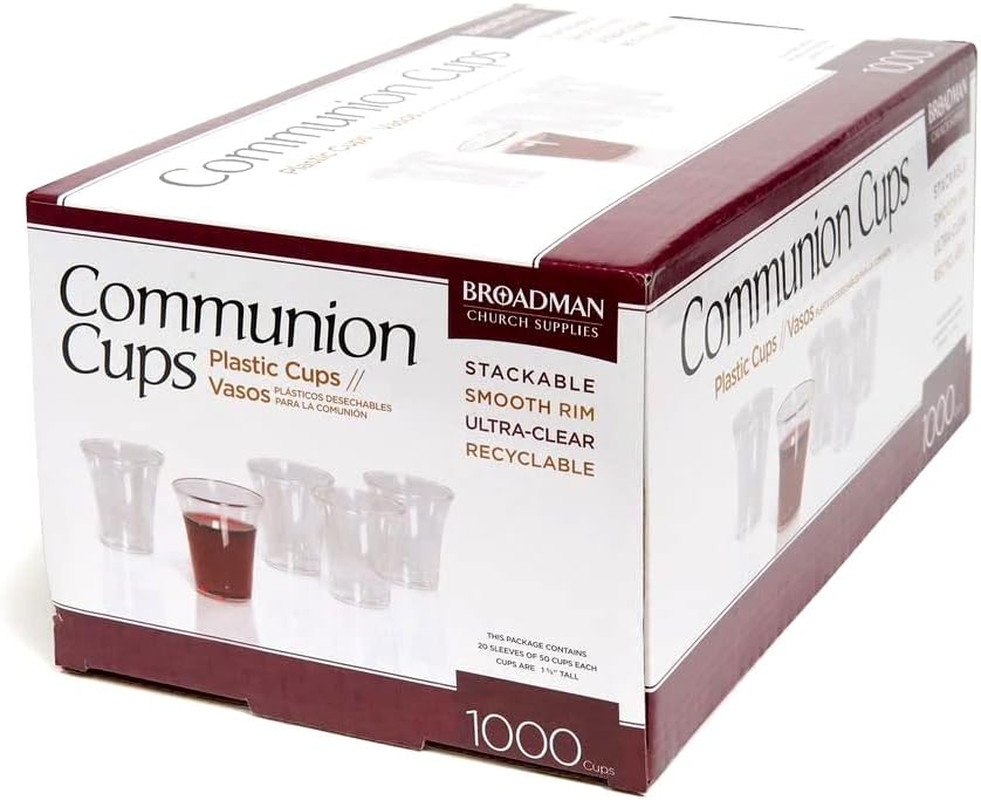 Plastic, Disposable, Recyclable Communion Cups, 1000 Count