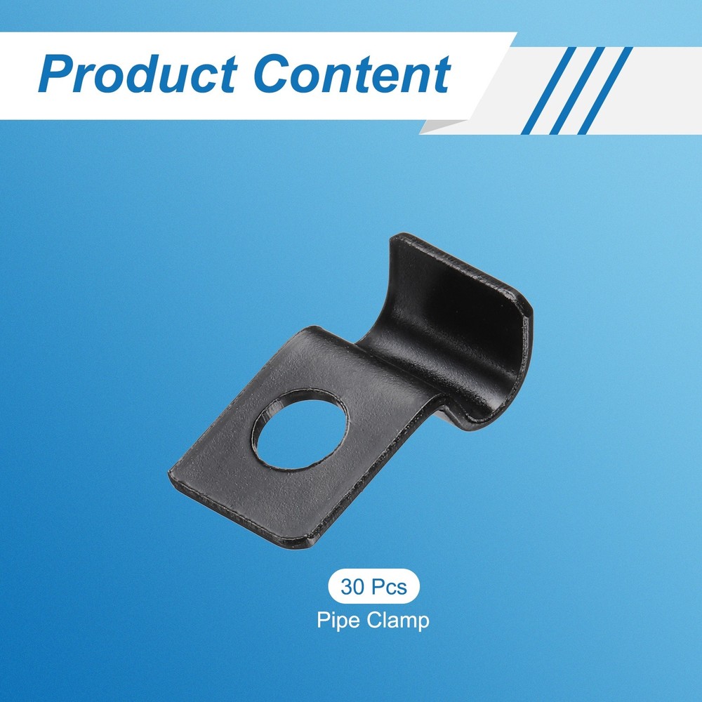 30Pcs 5mm Pipe Strap Carbon Steel Conduit Strap, Black
