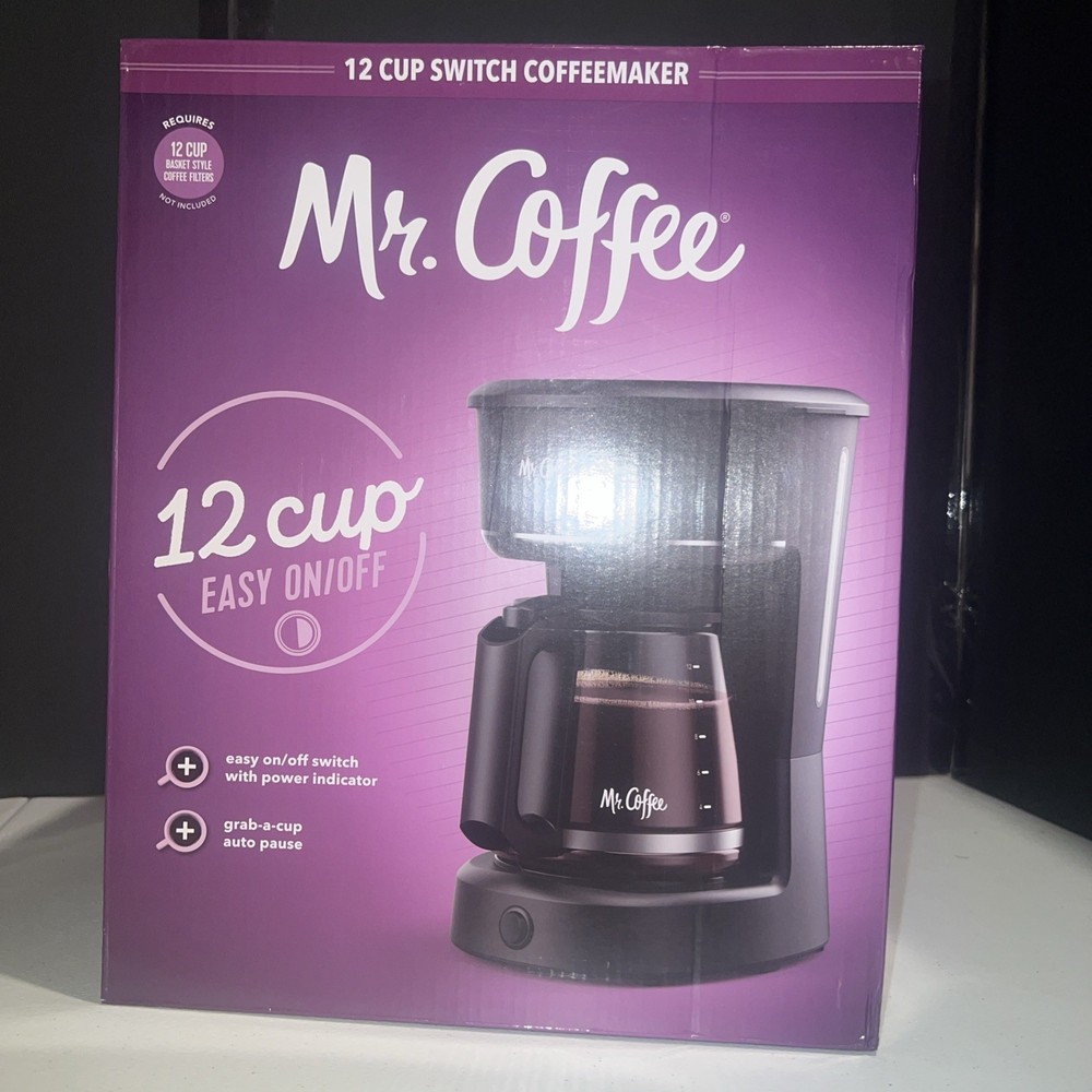 Mr. Coffee 12 Cup Switch Coffee Maker - Black Easy On/off