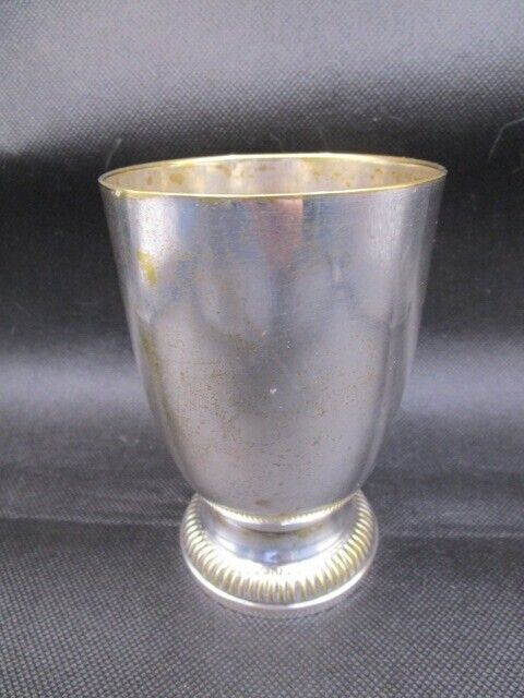 Silverplate footed cup golden inside [95d]