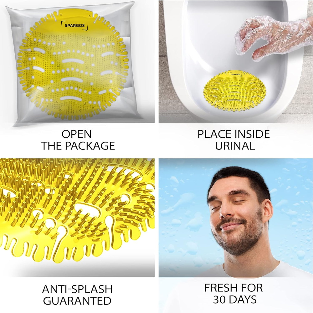 Urinal Screen Deodorizer (36 Pack) - Urinal Cakes - Fresh 3D Wave Anti-Splash -