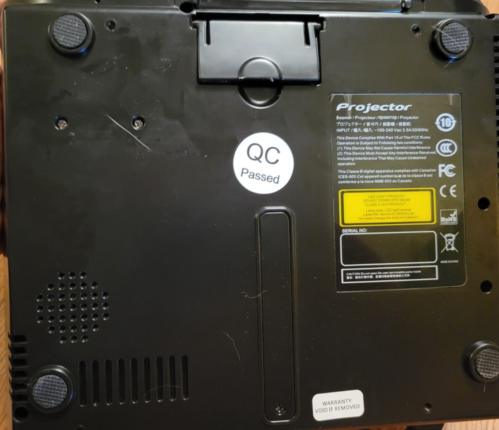 OCDAY HDMI home projector, HDMI, USB inputs, used, still works