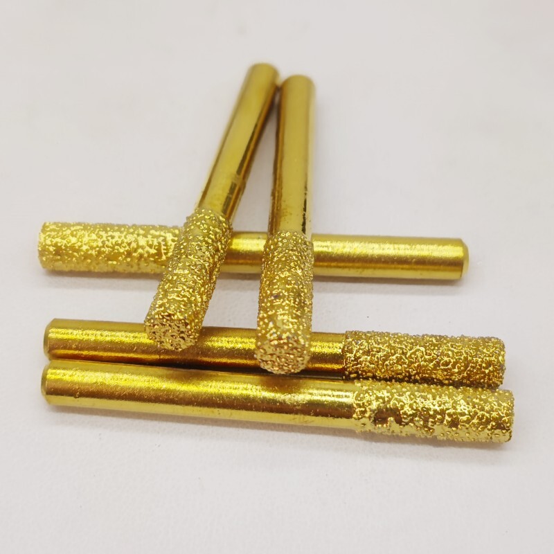 5Pcs Diamond Mounted Point 6mm Brazed Grinder Cylindrical Head Grinding Bit