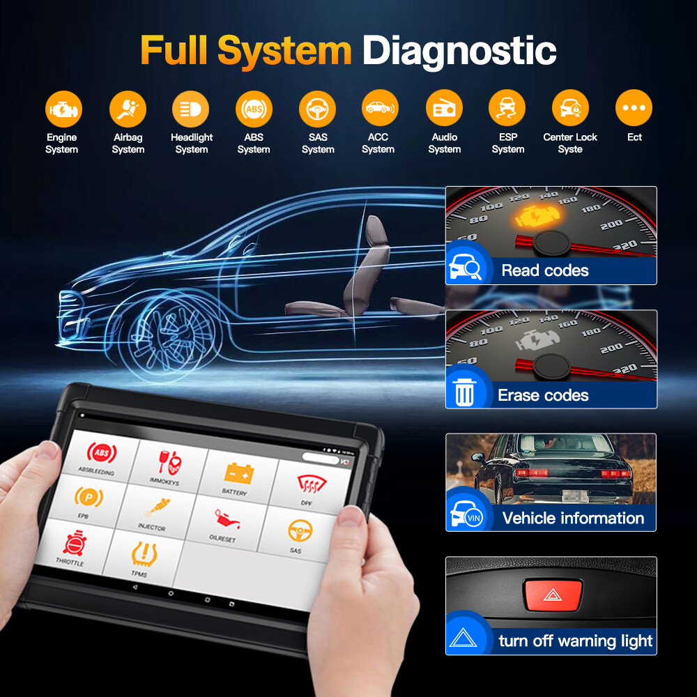 10" Android Bidirectional ODB2 Scanner Bluetooth All System OBD2 Diagnostic Tool