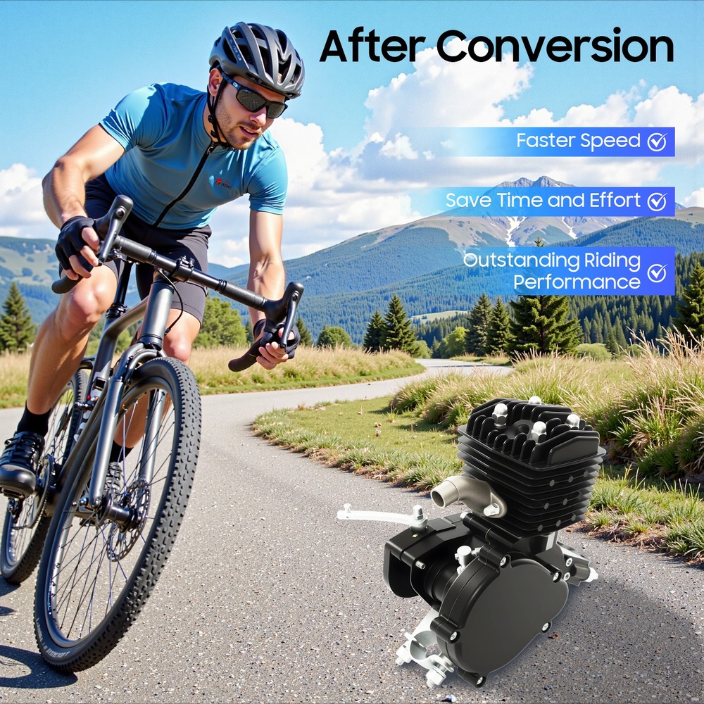 80CC 2-Stroke Single Cylinder Engine 1.65 HP Bicycle Engine Pedal Control Motor