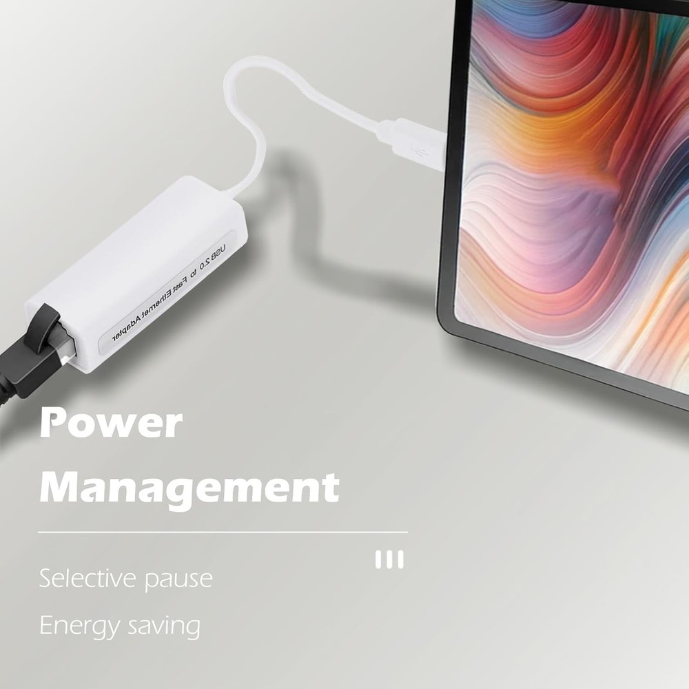 USB-C to Ethernet Adapter, High-Speed Network for Type-C Devices, White