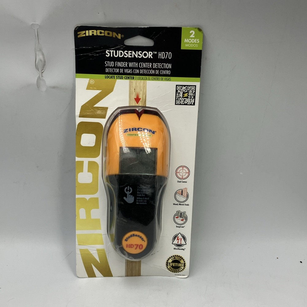 Zircon StudSensor HD70 Stud Finder LED Center Detection Wire Warning