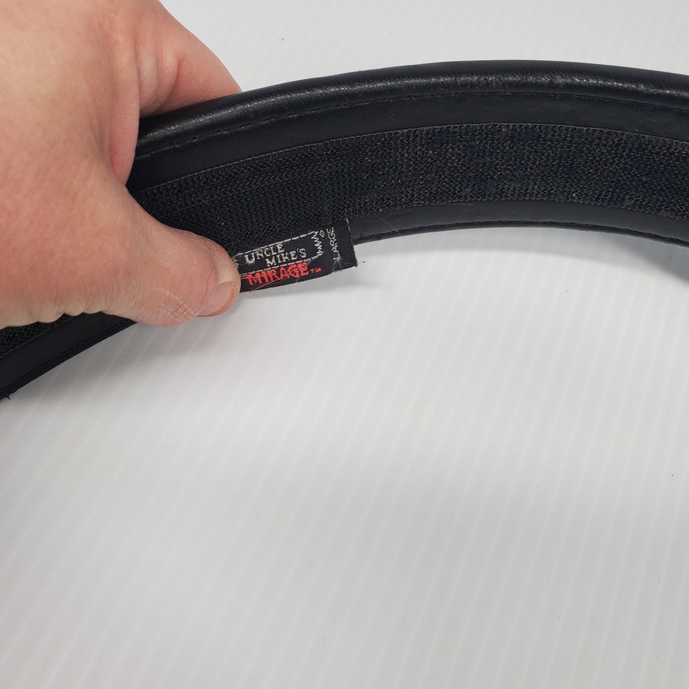 Uncle Mike's Mirage Duty Belt Leather 2" Medium Ultra Plain Black Hook and Loop