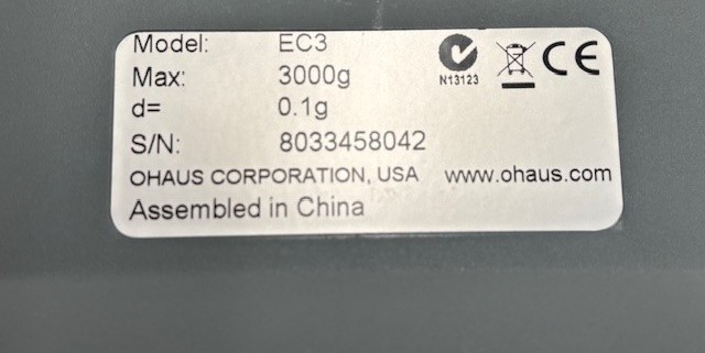 Ohaus EC Series Scale Model:EC3 Max:3000g