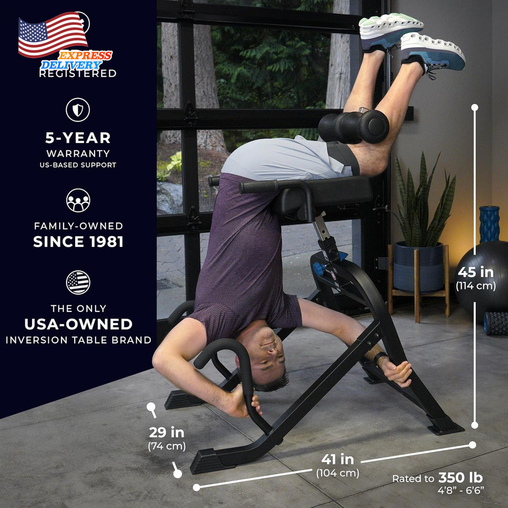DEX II Inversion & Core Training Decompression Roman Chair Hyperextension Bench