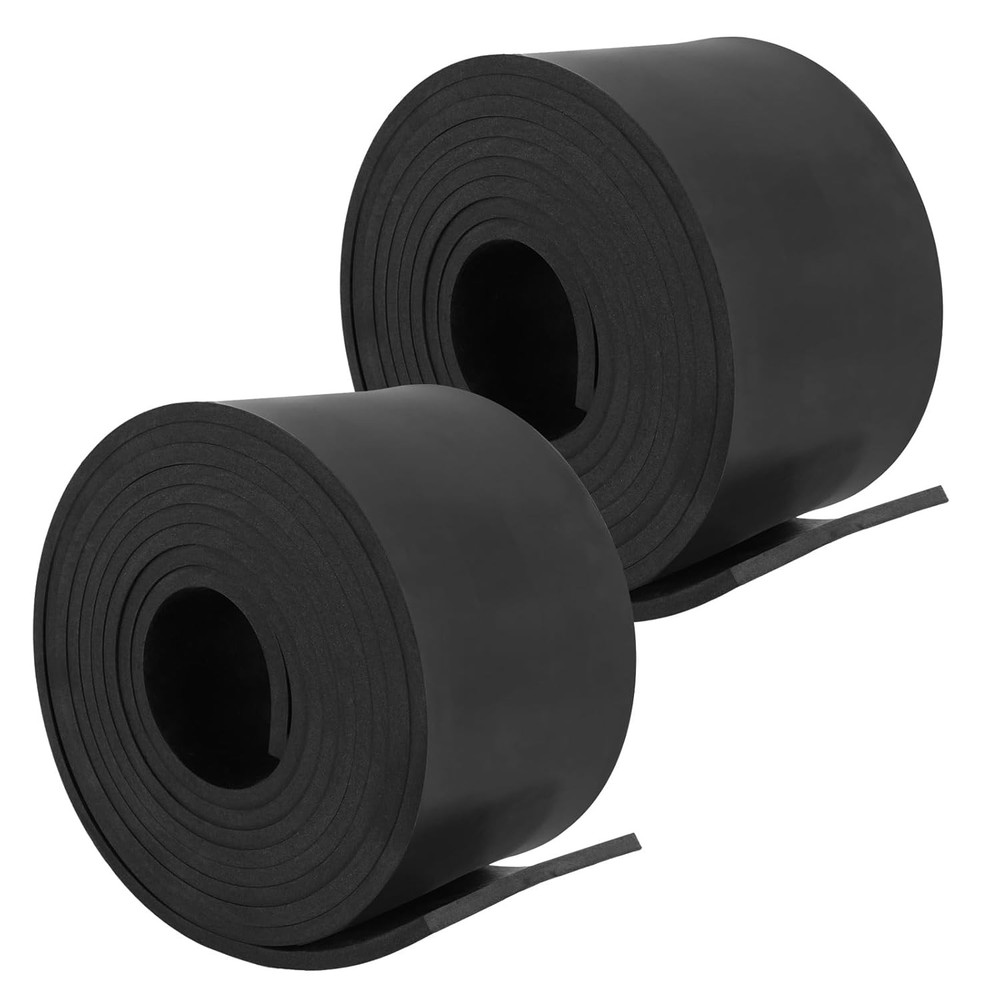 2 Rolls Rubber Sheet, 1/4" Thick X 4" Wide X 10' Long Solid Rubber Strips Roll..