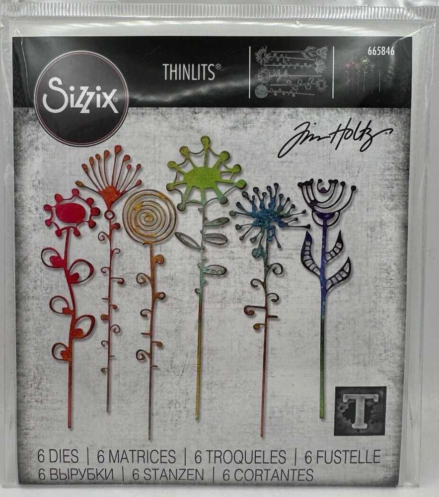 Sizzix Thinlits Dies, Artsy Stems 665846 6 Dies