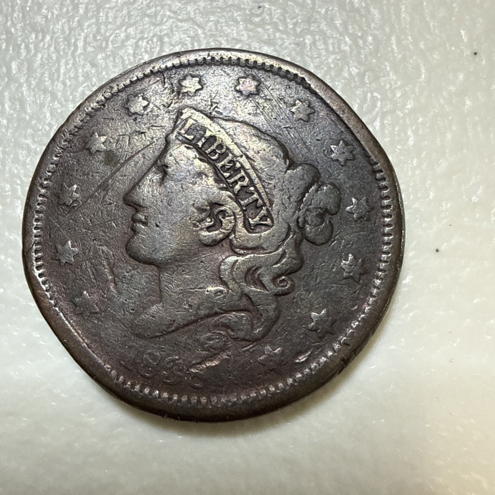 1838 coronet head large cent In VG Condition Circulated