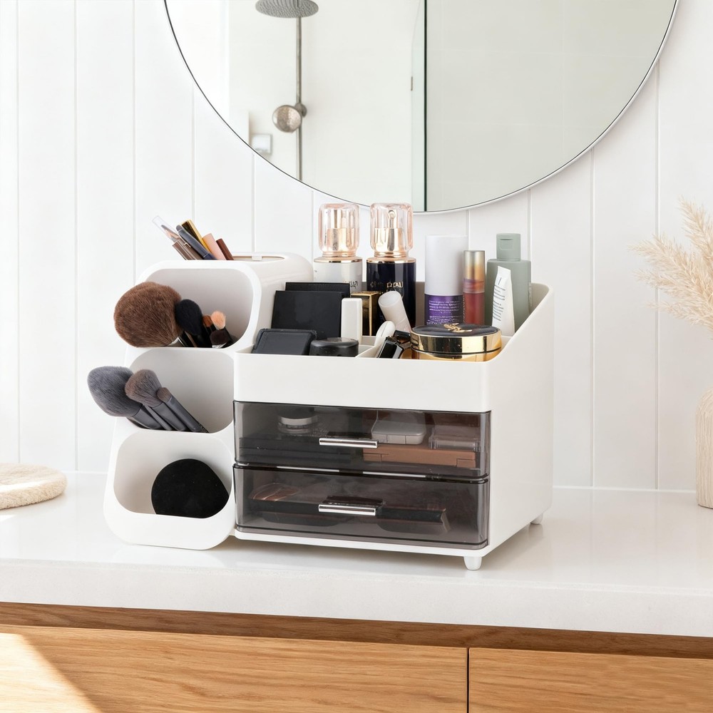 Makeup Organizer with Drawers – Large Cosmetic Storage Box for Vanity, Bathro...