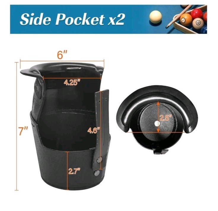 MoyanSuper Billiard Pool Table Pockets Set of 6, Black
