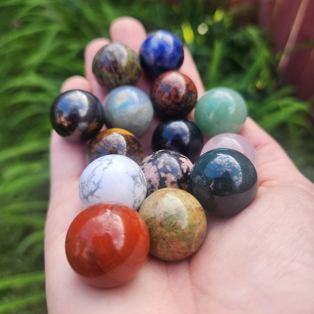 Mini Crystal Ball 20mm - Gemstone Sphere - Small Stone Ball