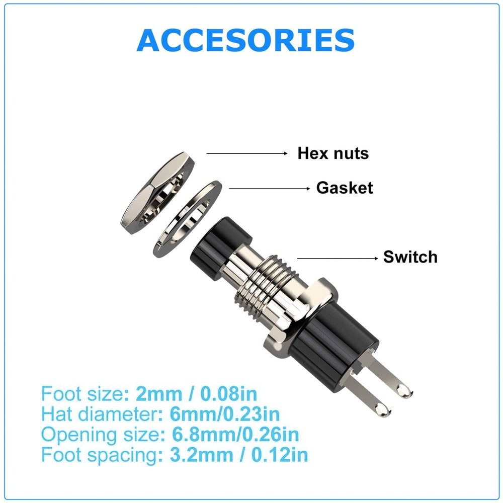 4 Pack SPST Normally Open Momentary Push Button Switch Red