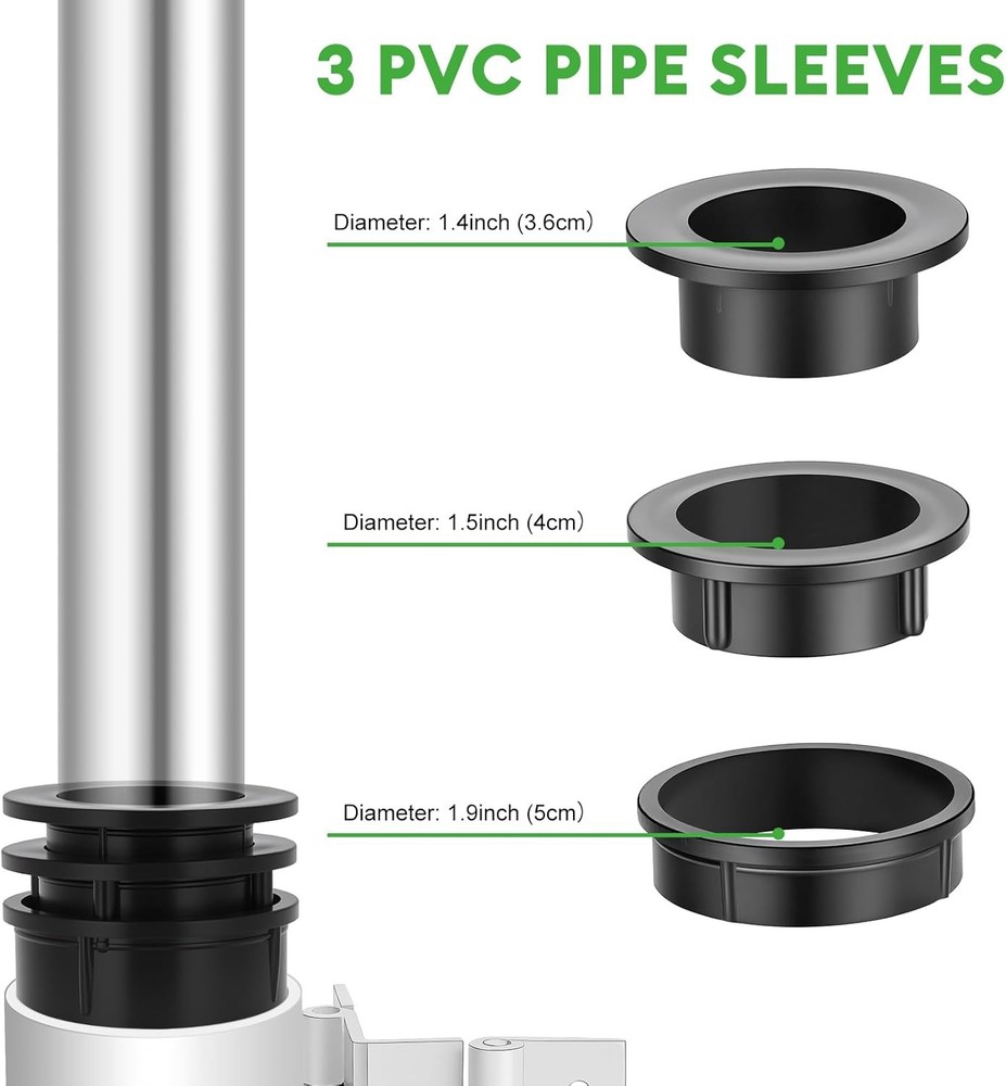 Umbrella Holder for Deck Railing, Adjustable Deck Umbrella Mount White