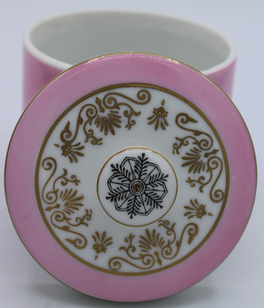 Mottahedeh Design Vanity Set (4 Pc. Set) Pink Black Gold & White