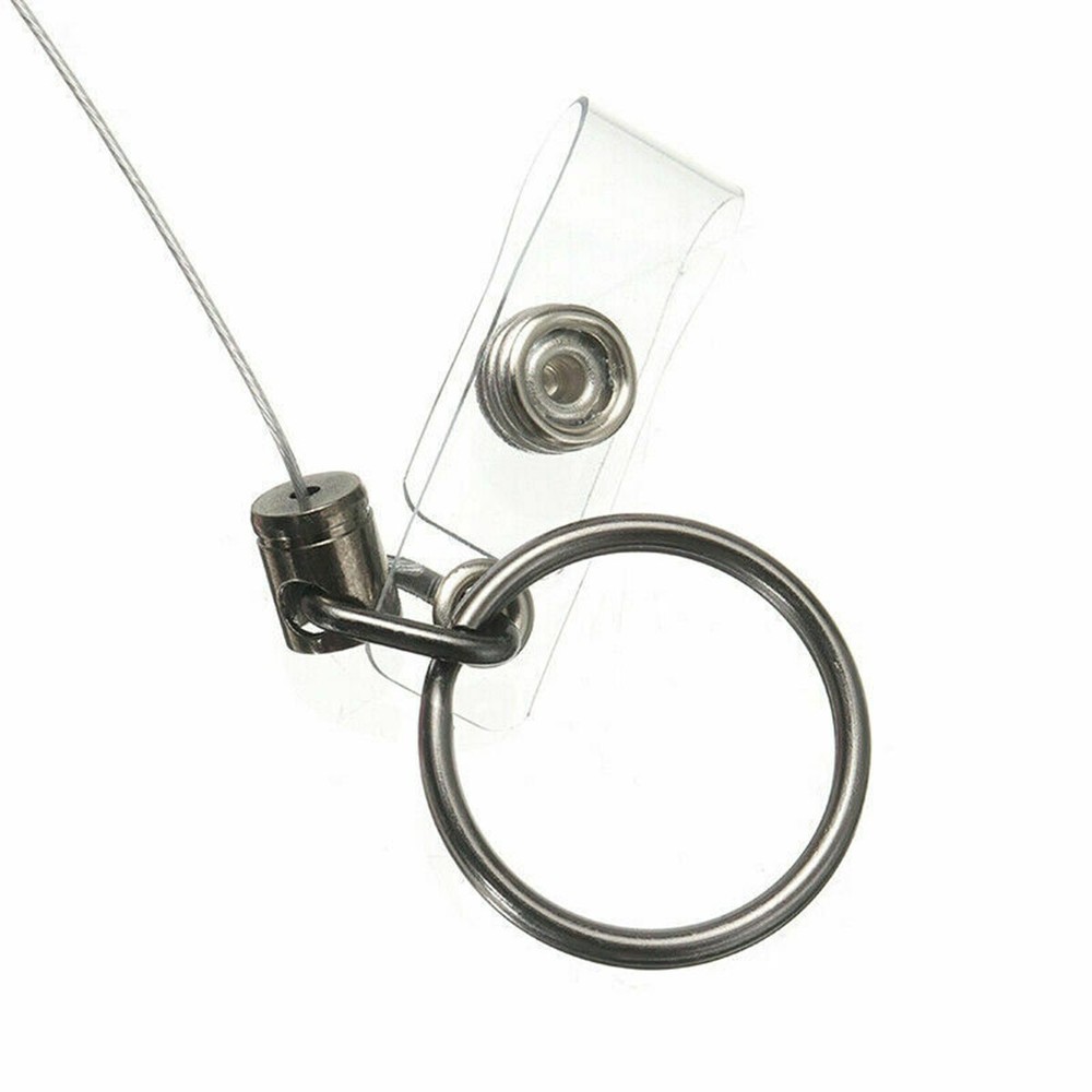 1Pcs Retractable Heavy Duty Pull Ring Key Chain Recoil Keyring Wire Rope Holder