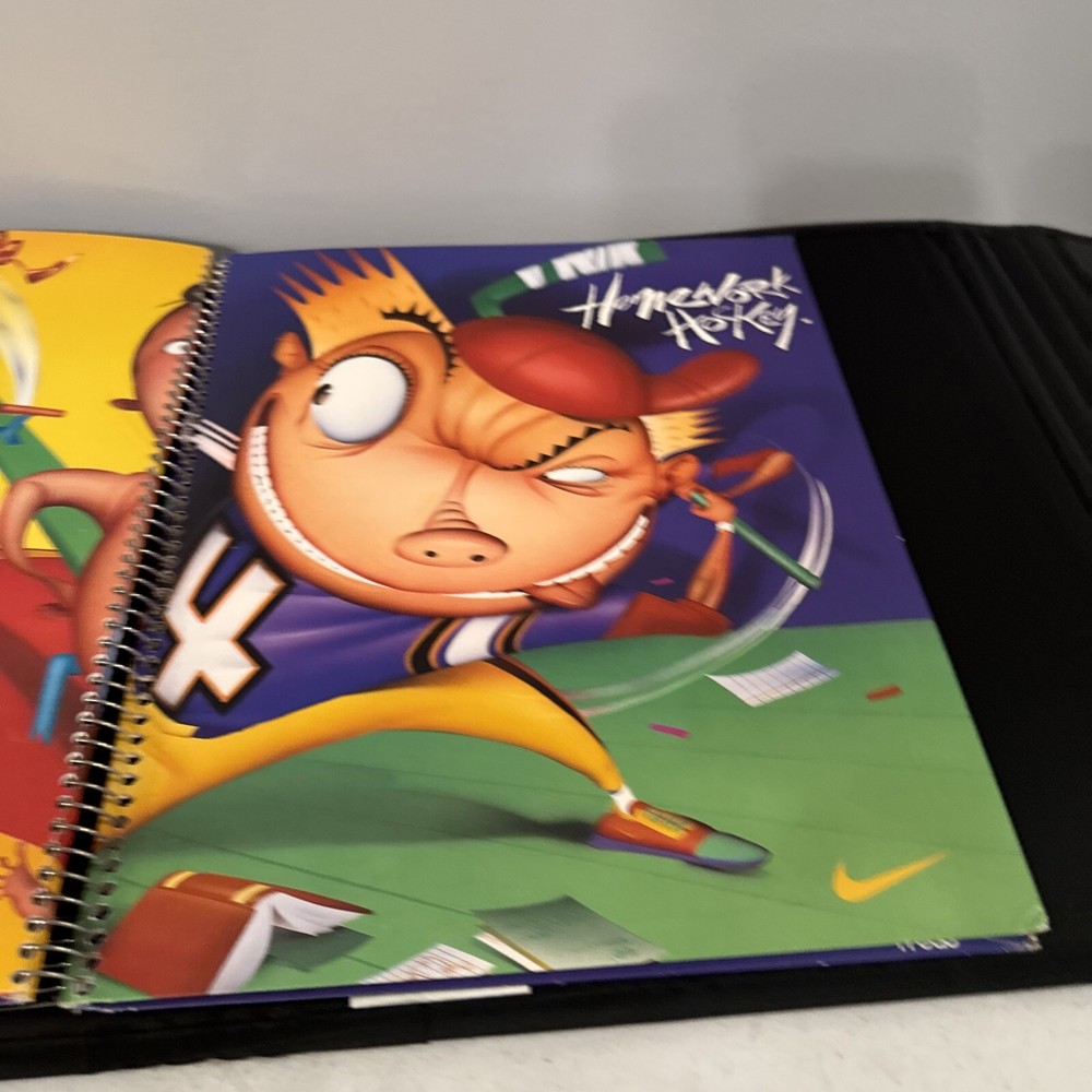 Vintage 1995 Nike Mead School Folder Trapper Keeper Black With Folder Insert
