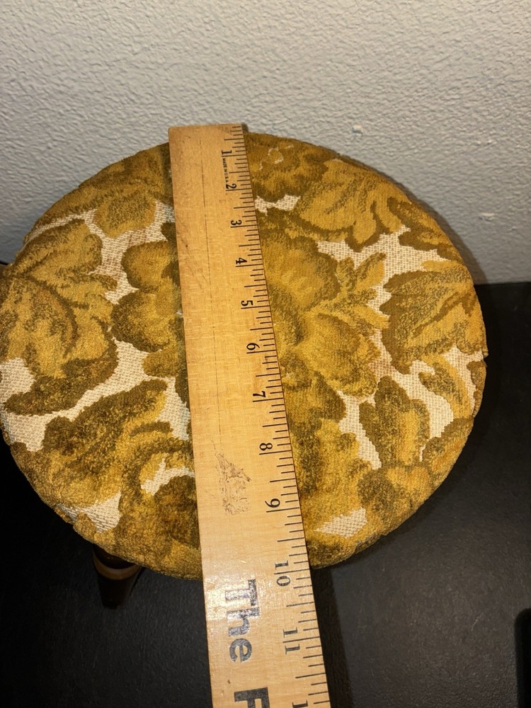Vintage 3 Legged Cushioned Milking Stool Solid Wood with Handle