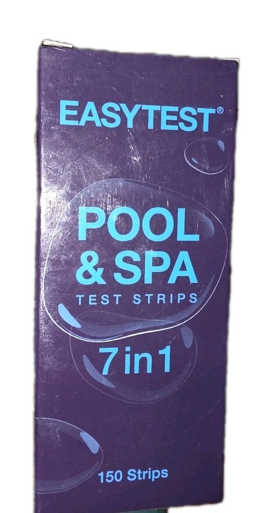 5 PACK-EASYTEST 7-Way Pool Test Strips 150 Strips Water Chemical Testing - White