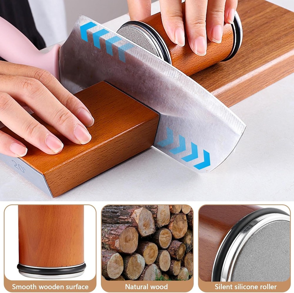 Diamond Rolling Knife Sharpener Set 15° and 20° Magnetic Base Sharpening System