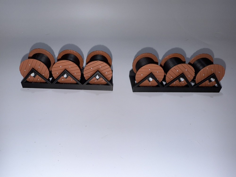 1:87 HO Scale Black Wire Spool Load/Decor 2pk