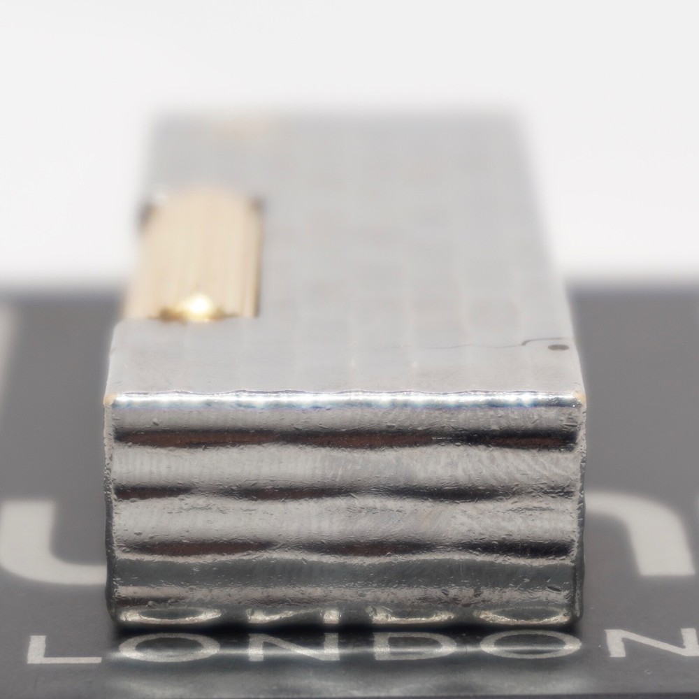 Dunhill Lighter oxidized silver Bambo Pattern-Ultrasonically Cleaned_Working