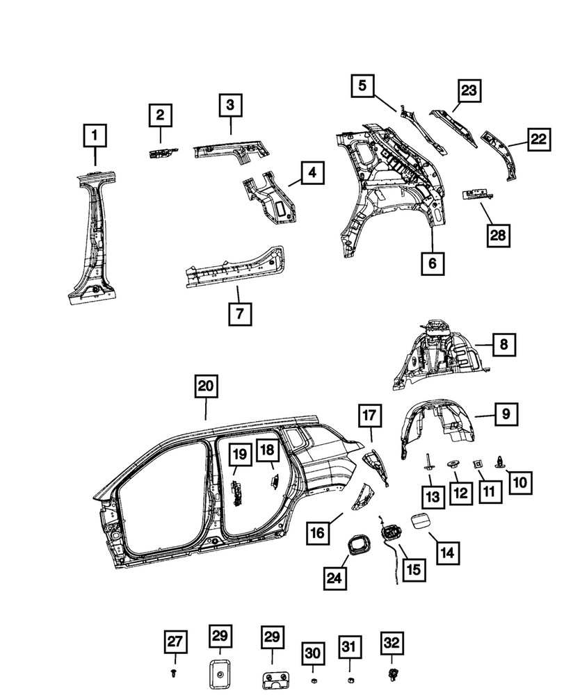 Genuine Mopar Wheelhouse Shield Left 68378619AA
