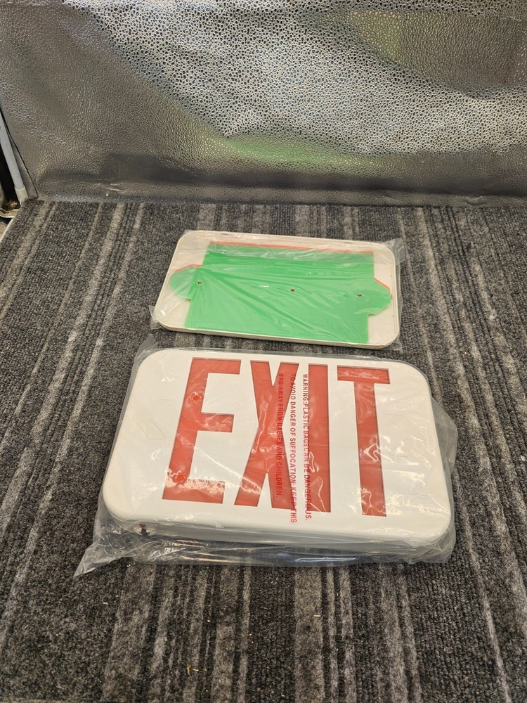 (QTY 2) Lithonia Lighting Contractor Select Switch Hardwired LED White Exit Sign