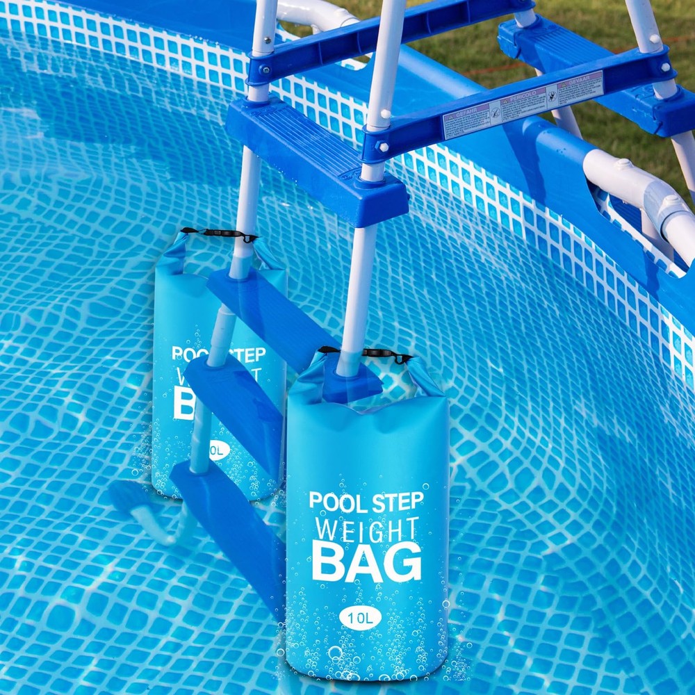 Pool Step Weights, Ladder Weights for Above Ground Pools, 2 Sky Blue