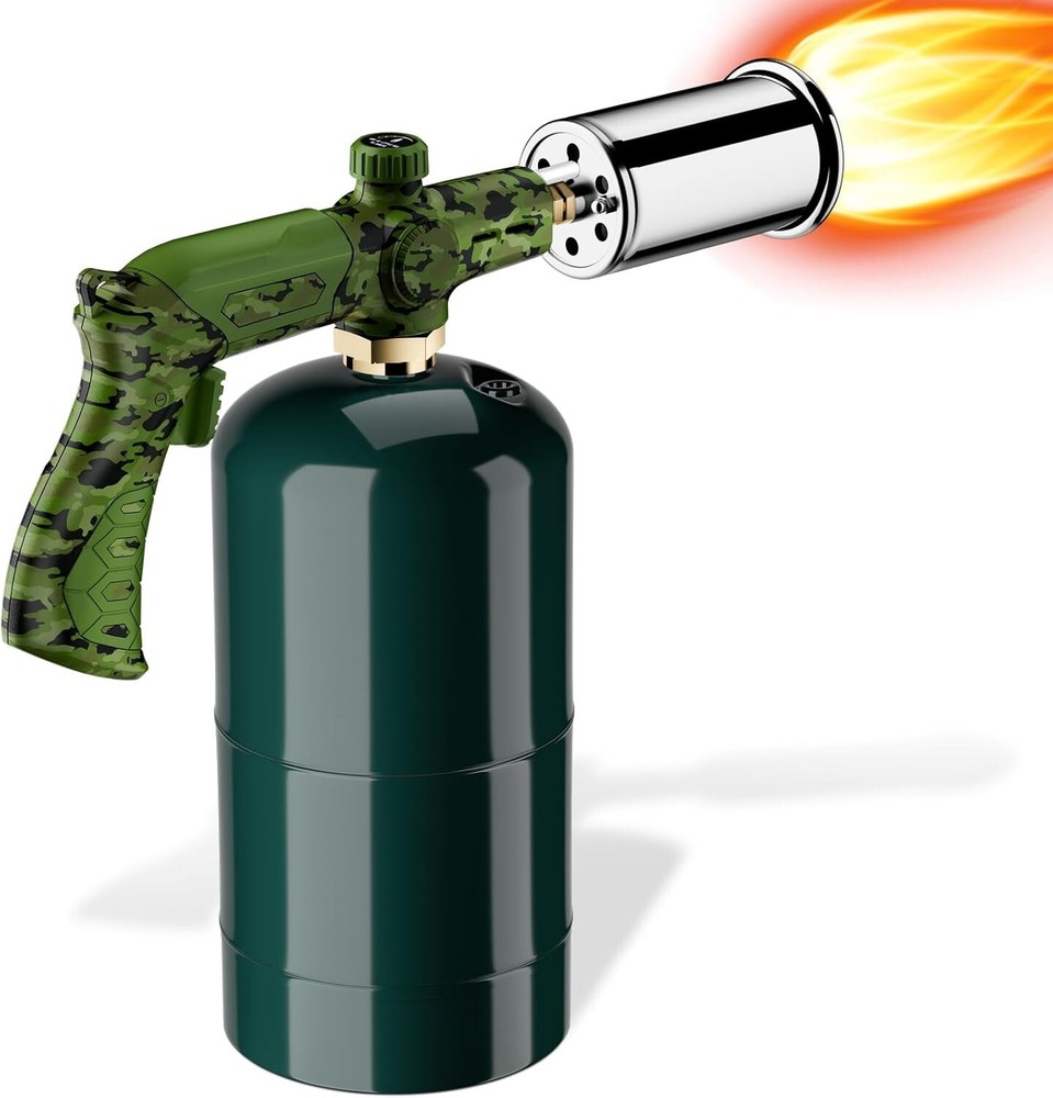 Compact Camouflage Cooking Torch - Adjustable Flame for Maximum Precision