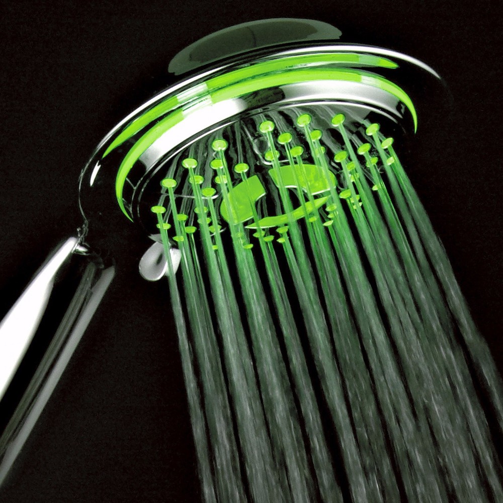 PowerSpa High Pressure 4-Inch LED Hand Shower with 4 Settings