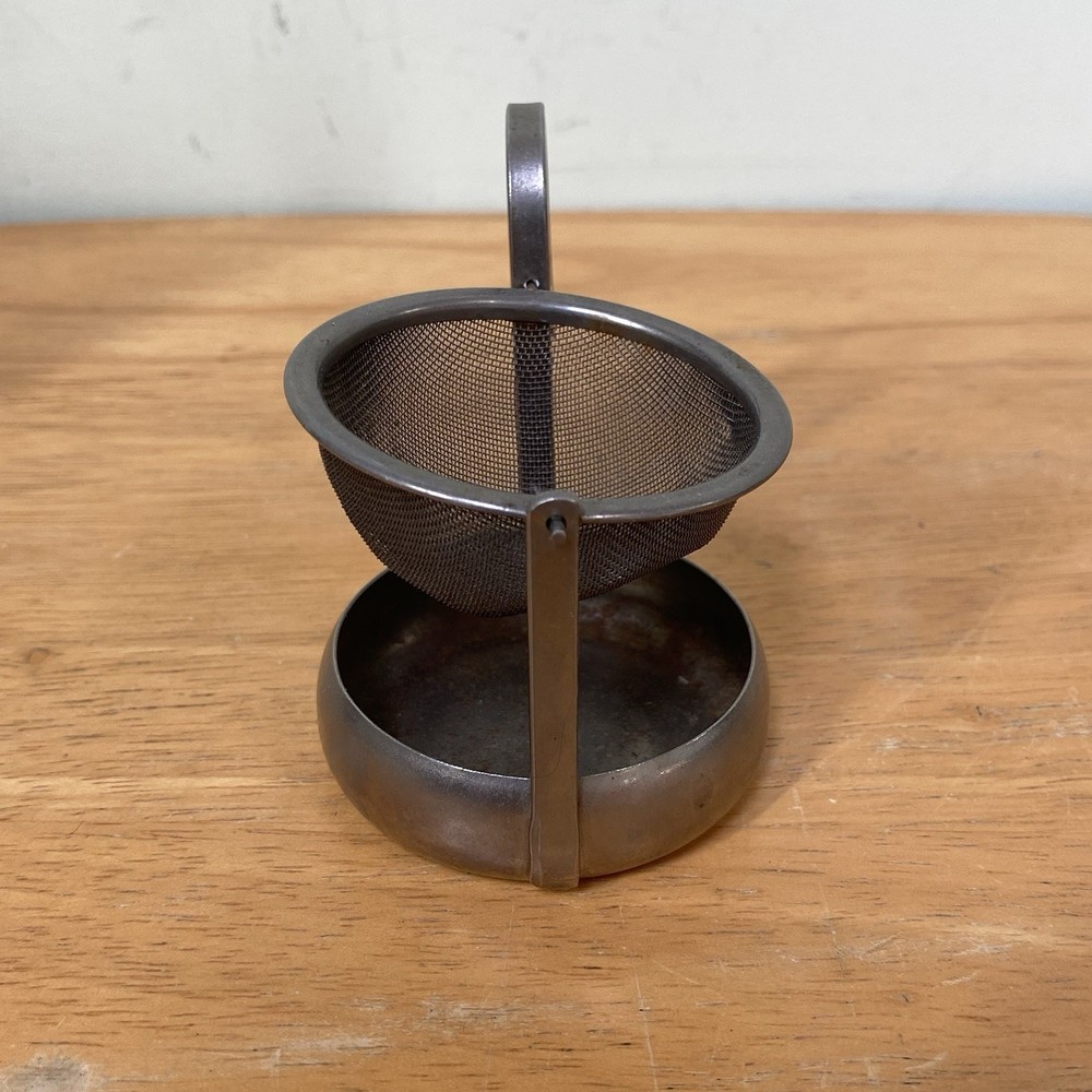 Vintage Swivel Tea Strainer Mesh Basket Curved Handle Main Tool Mfg Kitchenware