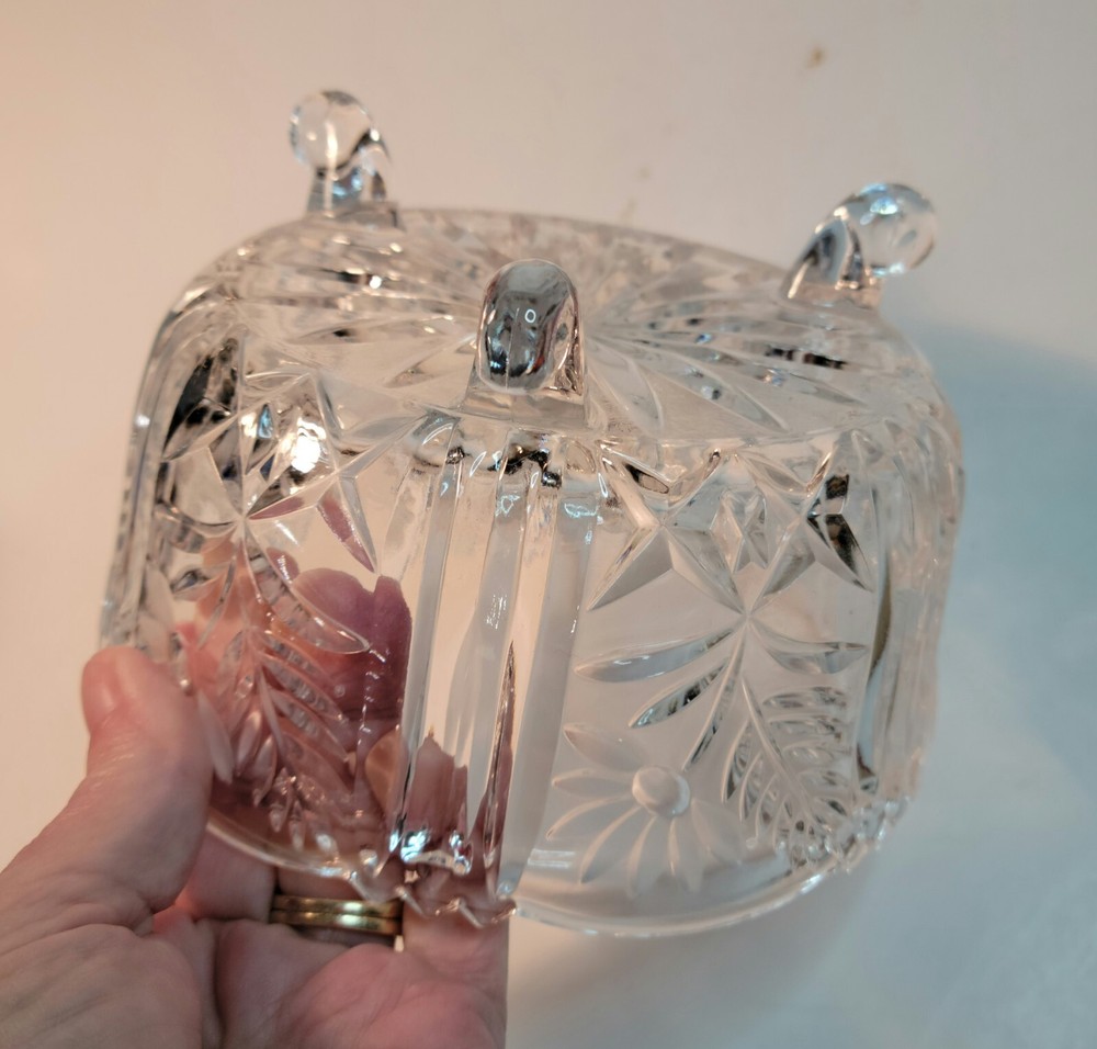Crystal 3-Footed Bowl Frosted