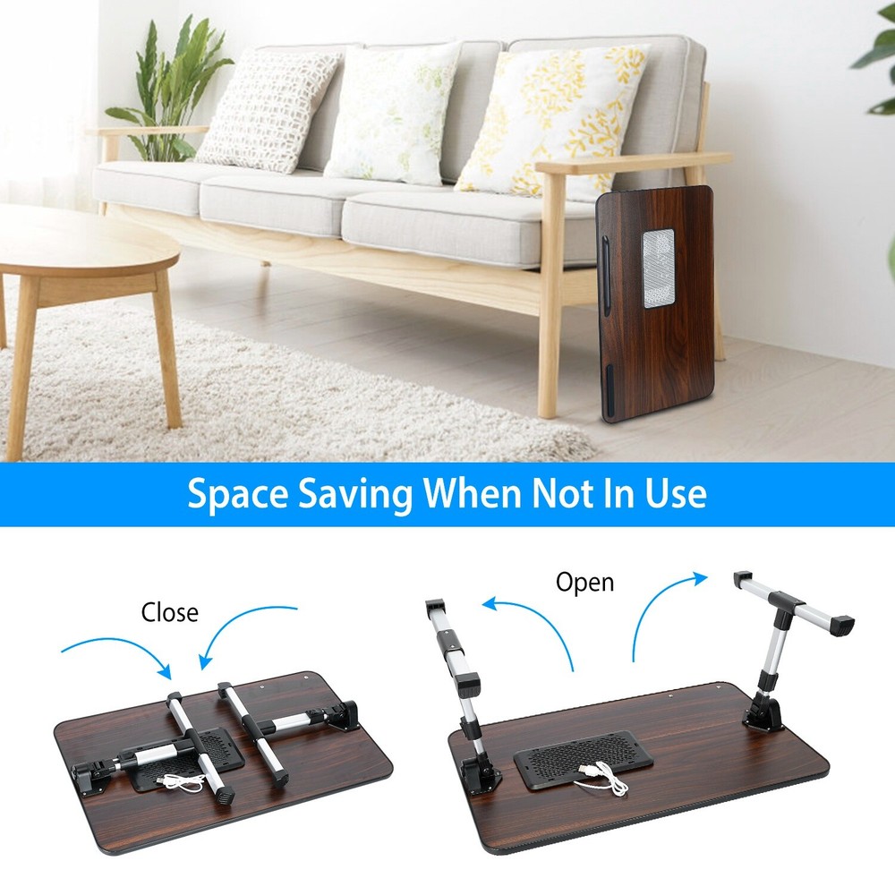 Foldable Laptop Table Stand Lap Sofa Bed Tray Computer Notebook Desk Adjustable
