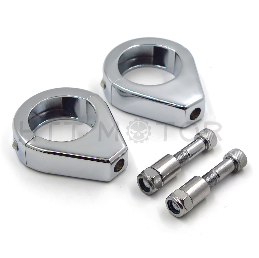 Turn Signal Indicator Relocation Fork Clamp Kit For Harley Softail 41Mm Chrome