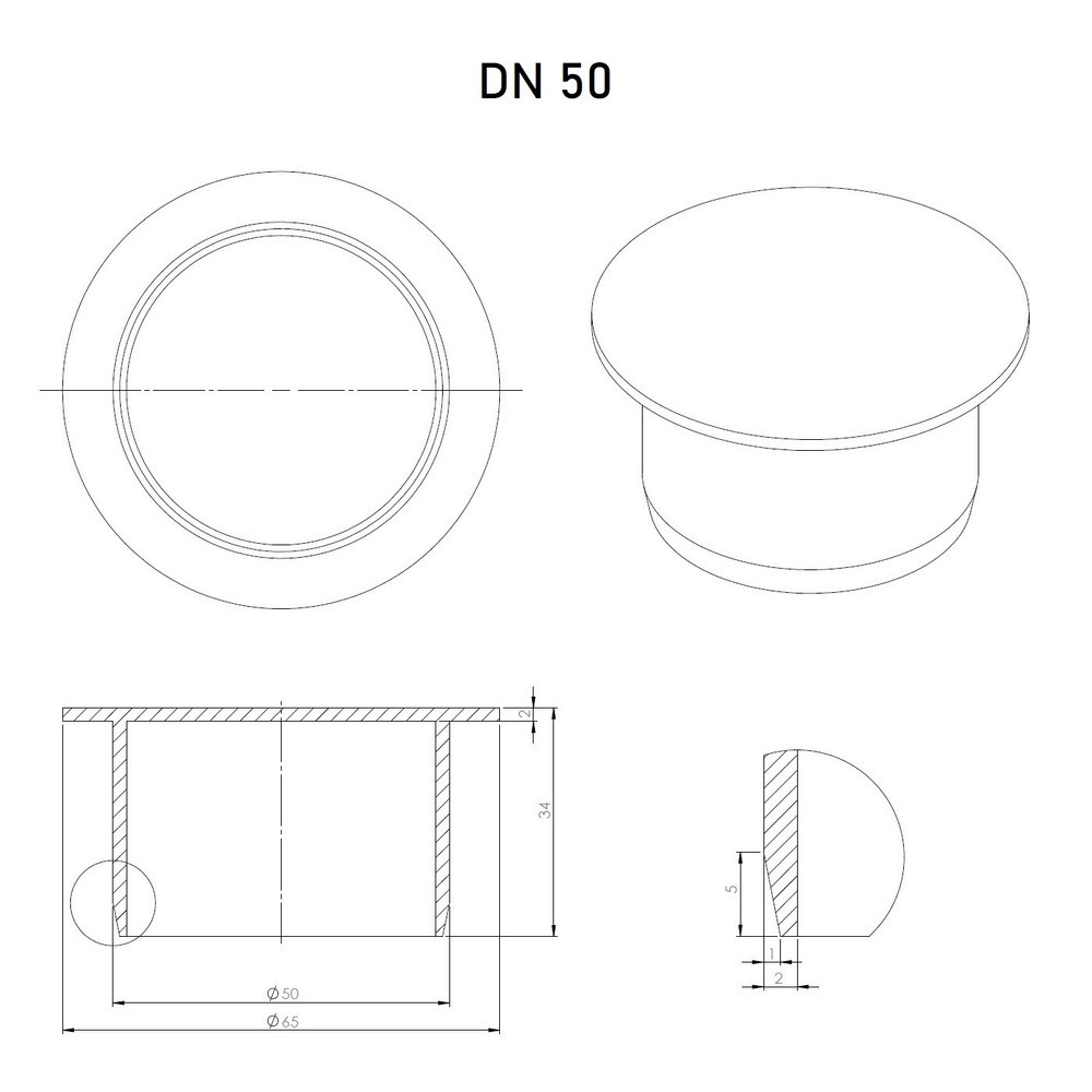 Socket Plug 50mm Waste Pipe Soil Pipe Vent Pipe Cap Blank Stop End Push-Fit