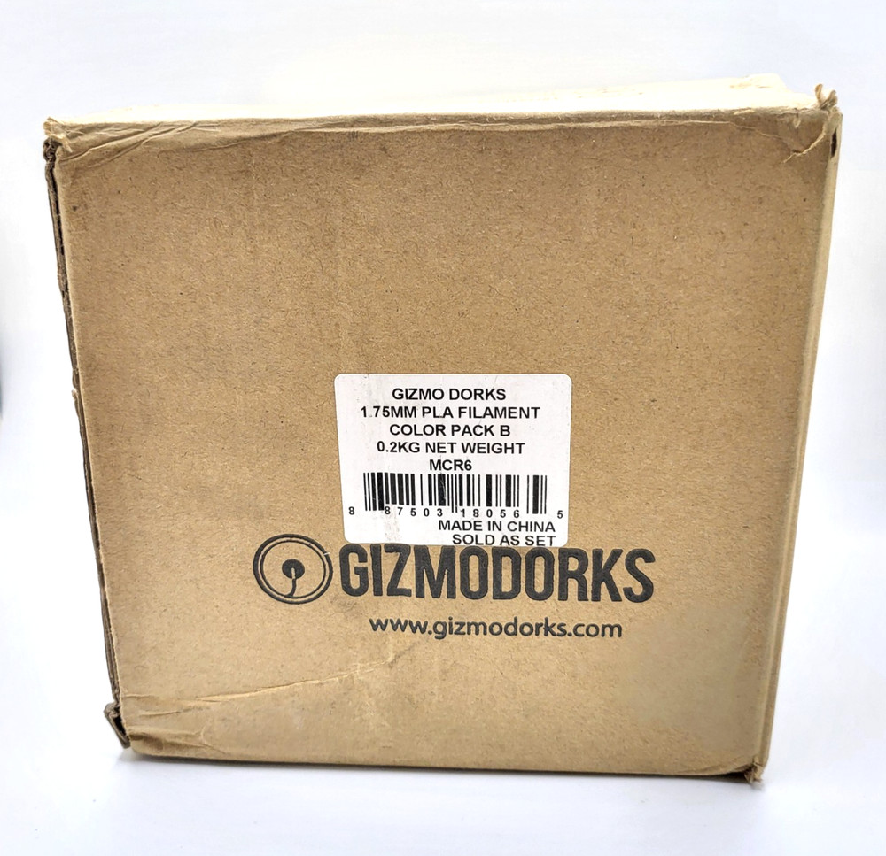 Gizmo Dorks 3D Printer Filament PLA 1.75mm 200g ea 4 COLOR Pack MULTICOLOR B