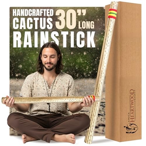 30" Cactus Rainstick from Chile - Authentic Handcrafted Rain Stick Various