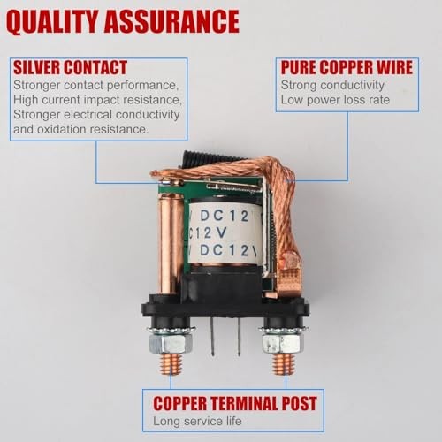12V Remote Battery Disconnect Switch, 200A Battery Kill Switch with Remote