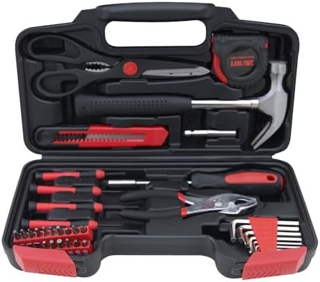 Household tools kit with storage toolbox