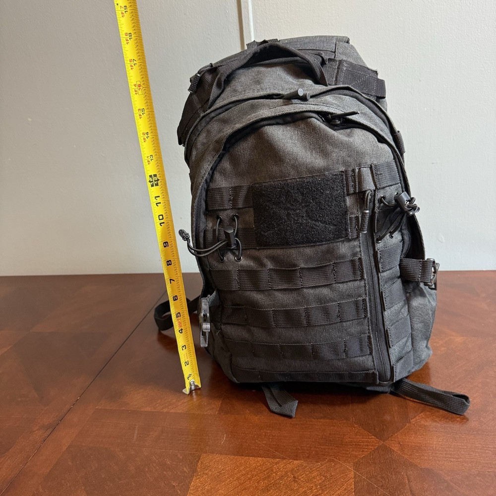 Samurai Tactical Black Backpack MOLLE System Military Style Utility Pack