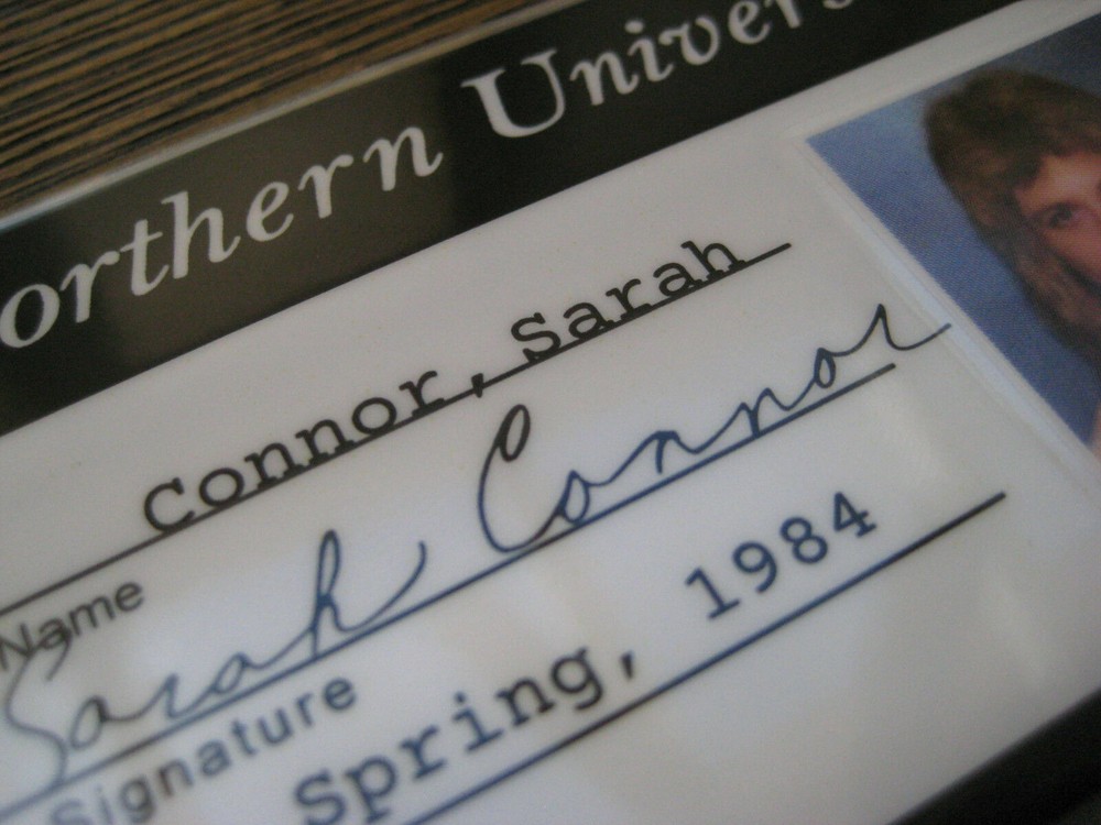 The Terminator --- Sarah Connor Student University I.D. Card