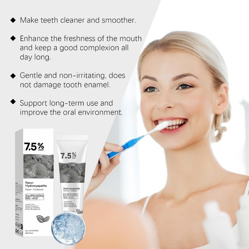 7.5% Hap Nano-Hydroxyapatite Toothpaste Remove Deep Clean 120g US